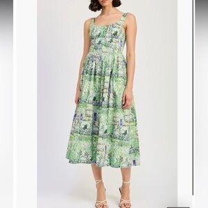En Saison Molly Corset Cotton Tea Garden Midi Dress - New